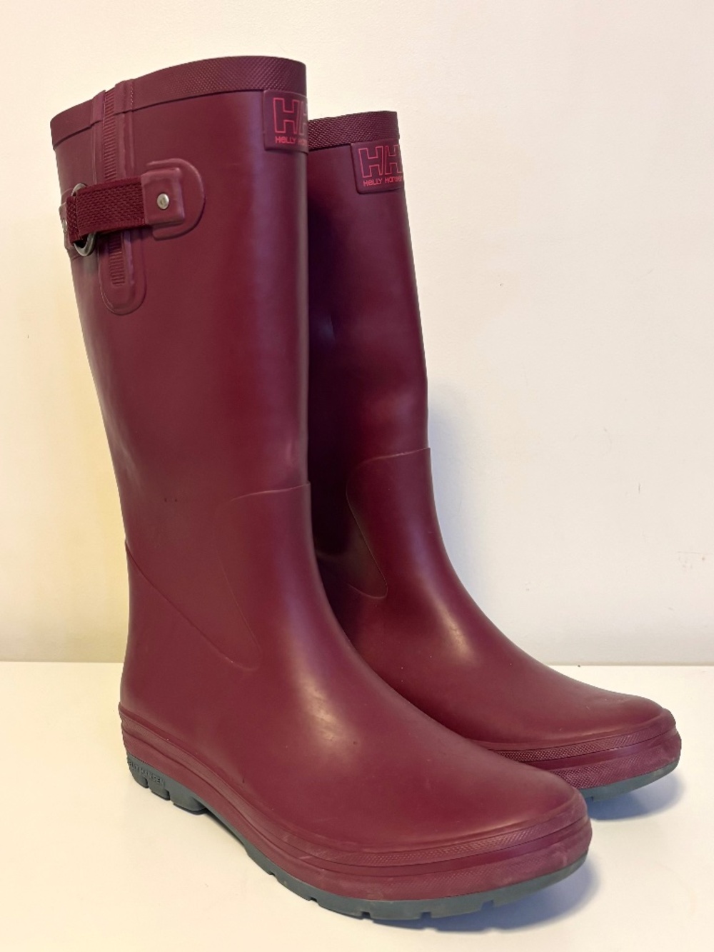 Helly Hansen Mid Calf Rubber Rain Boots Wellies Maroon Red Womens Shoe Size 10